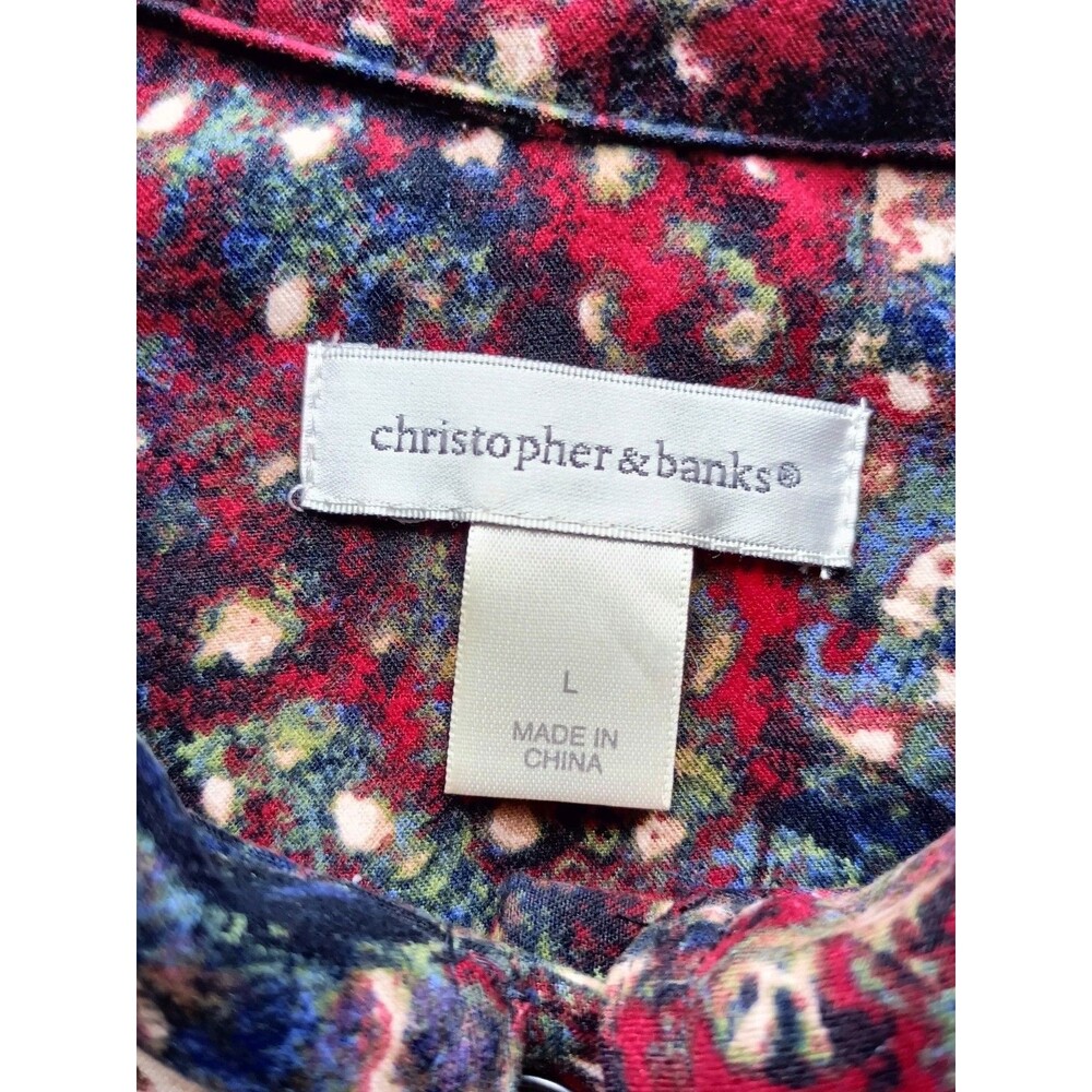 Christopher And Banks Jacket Women's Size Large Alternative Abstract Snap Button - Picture 4 of 8